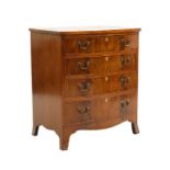 A Regency mahogany bow front chest of drawers,