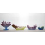 A group of four Daum Pate De Verre glass bowls