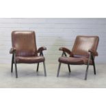 A pair of Italian reclining armchairs,