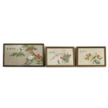 Three Chinese embroideries,