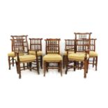 A set of eight ash and elm dining chairs,