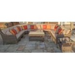 A Bridgman Marlow rattan modular garden sofa