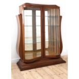 An Art Deco mahogany display cabinet,
