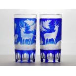 A pair of Bohemian glass beakers