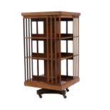 A Victorian walnut revolving bookcase,