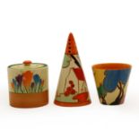 A Clarice Cliff 'Blue Autumn' cup,