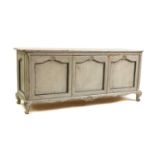 A French provincial-style painted side cabinet,