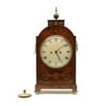 A Regency rosewood and brass inlaid 8-day bracket clock,