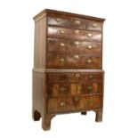 A walnut chest on chest,