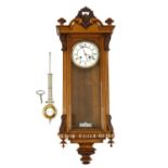 A Vienna carved wood regulator clock,