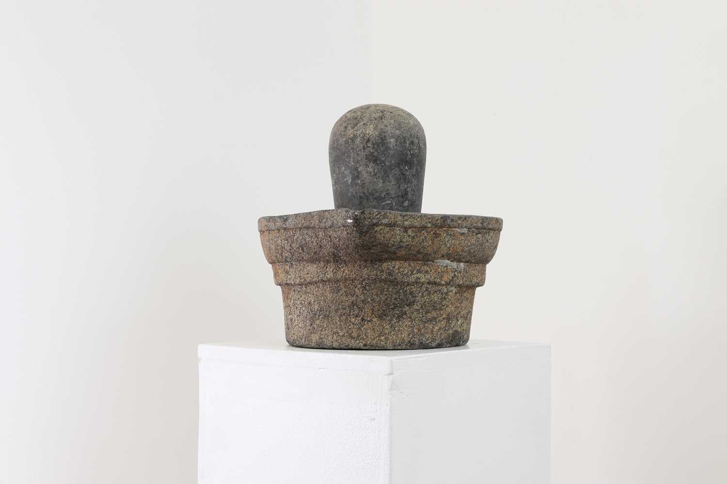 A carved granite lingam and yoni, - Image 7 of 7