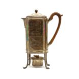 A George III silver spirit kettle on stand