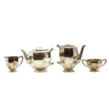 A four piece silver tea service,