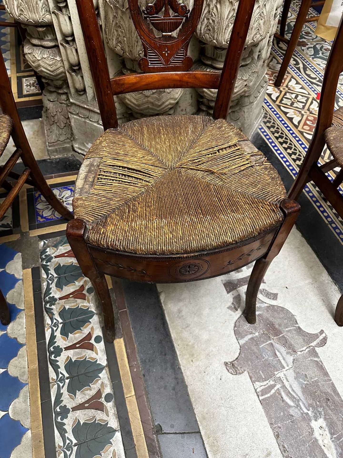 ☘ A set of four Biedermeier walnut bar-back armchairs, - Bild 23 aus 26