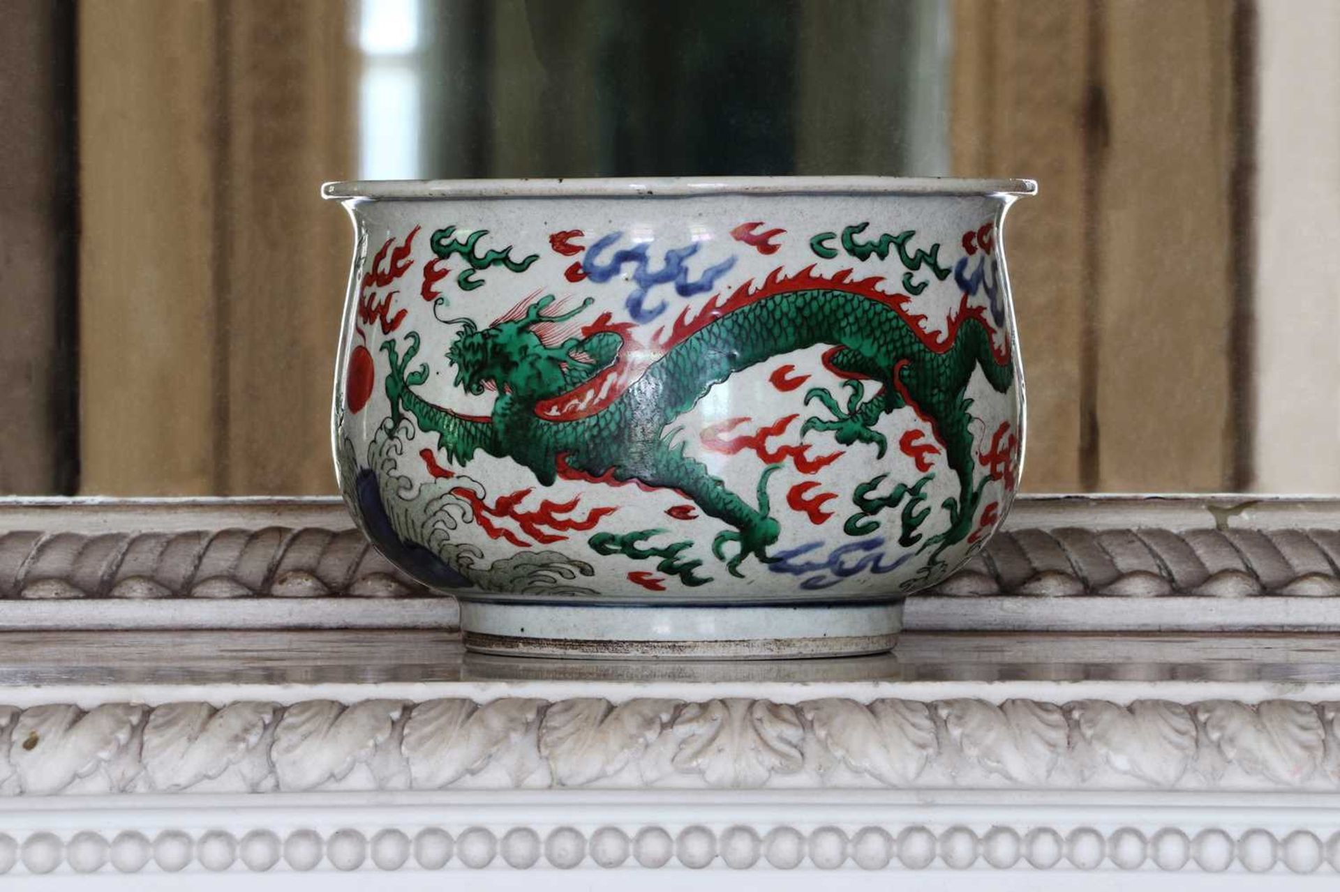☘ A Chinese wucai incense burner, - Image 4 of 42