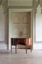 ☘ A late George III mahogany bow-front sideboard,