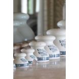 ☘ A set of eight graduated ceramic imperial weights by W & T Avery, Birmingham,