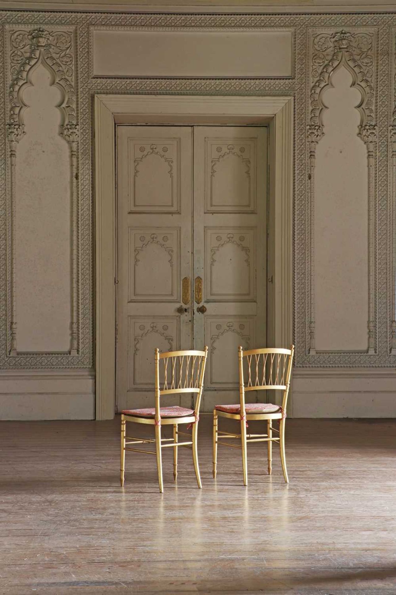 ☘ A set of twelve giltwood ballroom chairs, - Image 7 of 9