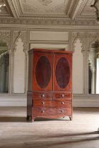 A Regency mahogany linen press,