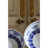 ☘ Two Copeland blue and white footed bowls,