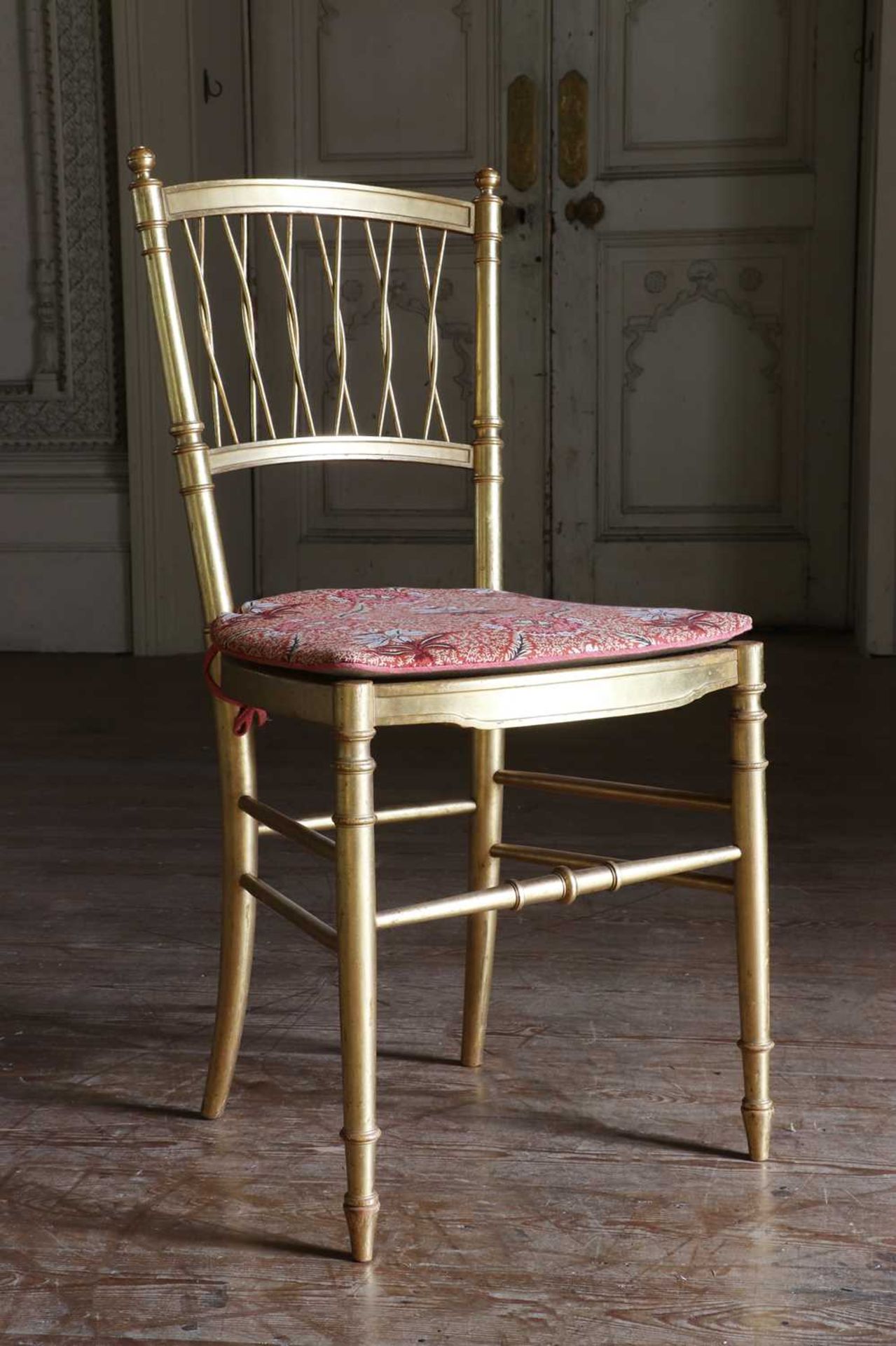 ☘ A set of twelve giltwood ballroom chairs, - Image 4 of 9
