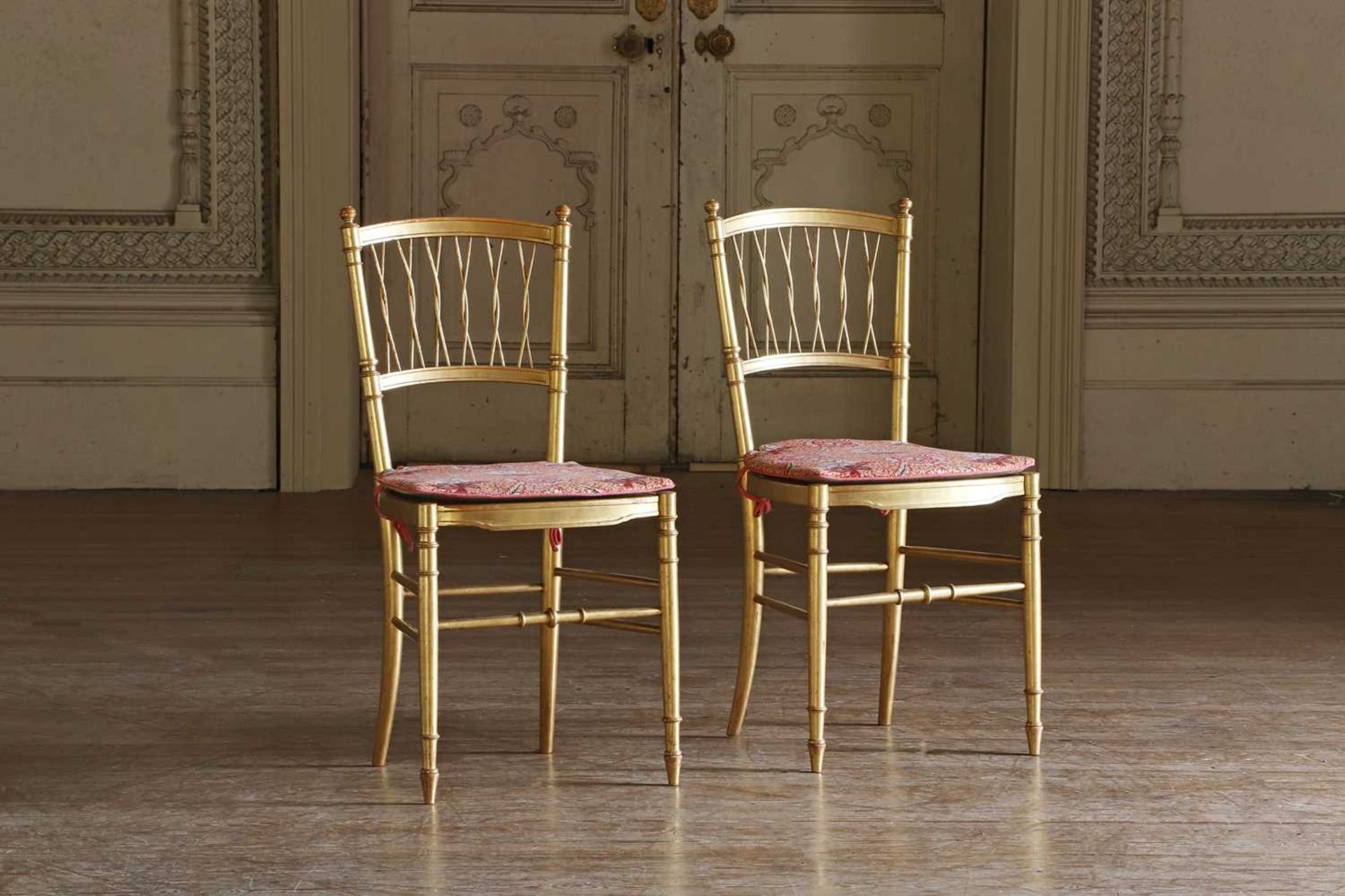 ☘ A set of twelve giltwood ballroom chairs, - Image 9 of 9