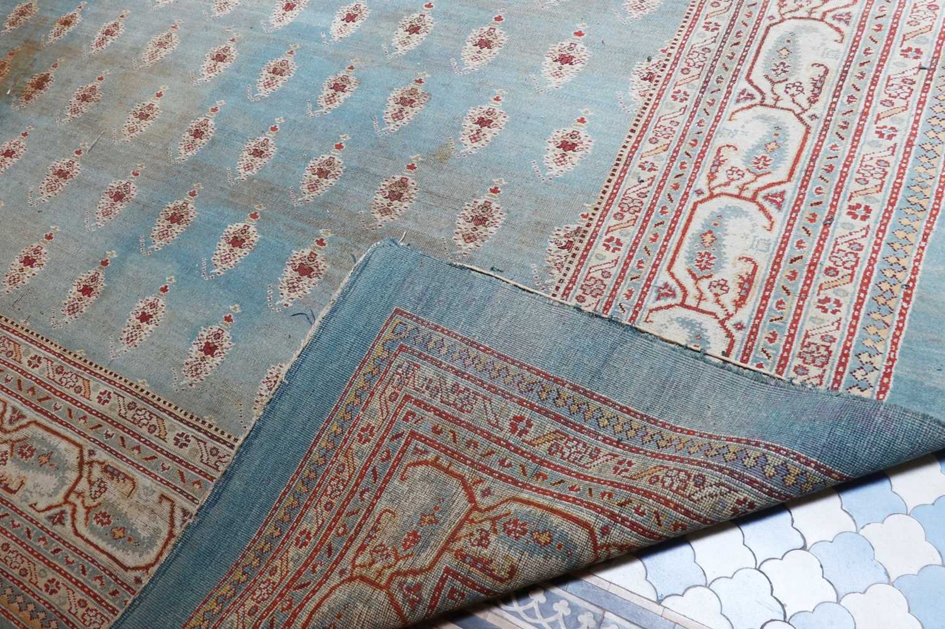 ☘ A large blue Amritsar carpet, - Image 2 of 38