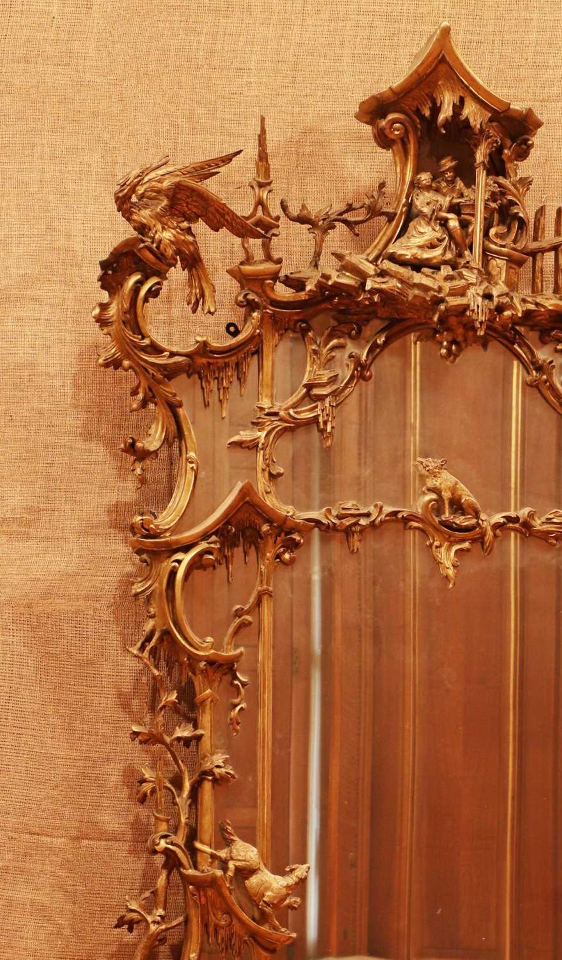 ☘ A giltwood mirror of Chippendale style, - Image 39 of 41