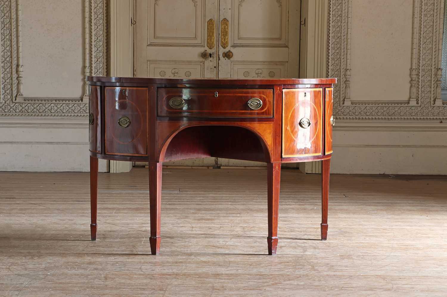 ☘ A George III-style mahogany bow-front sideboard, - Image 12 of 15