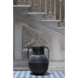 ☘ A large copper urn two-handled vase,