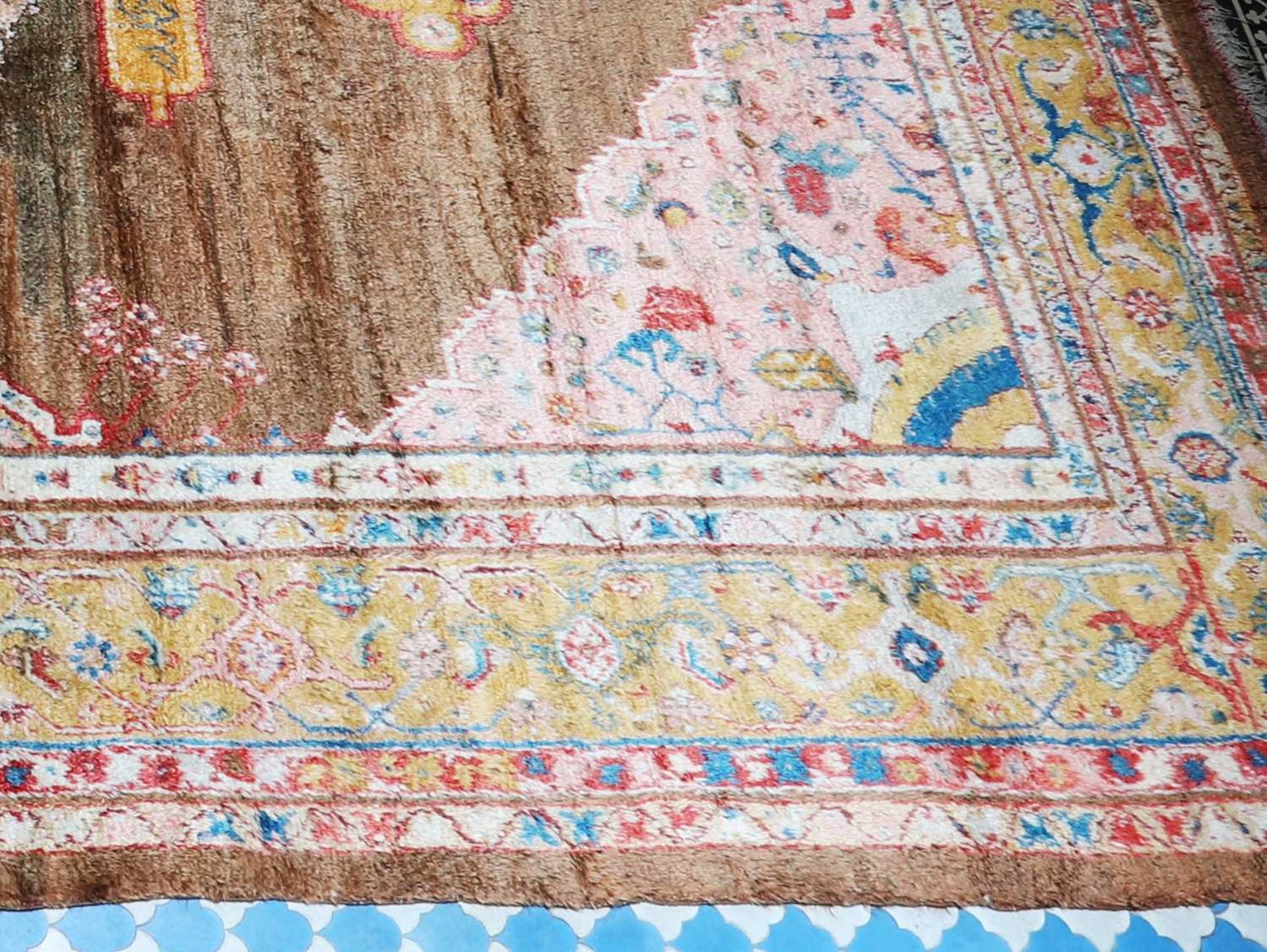 ☘ A Kurdish wool carpet, - Image 2 of 48