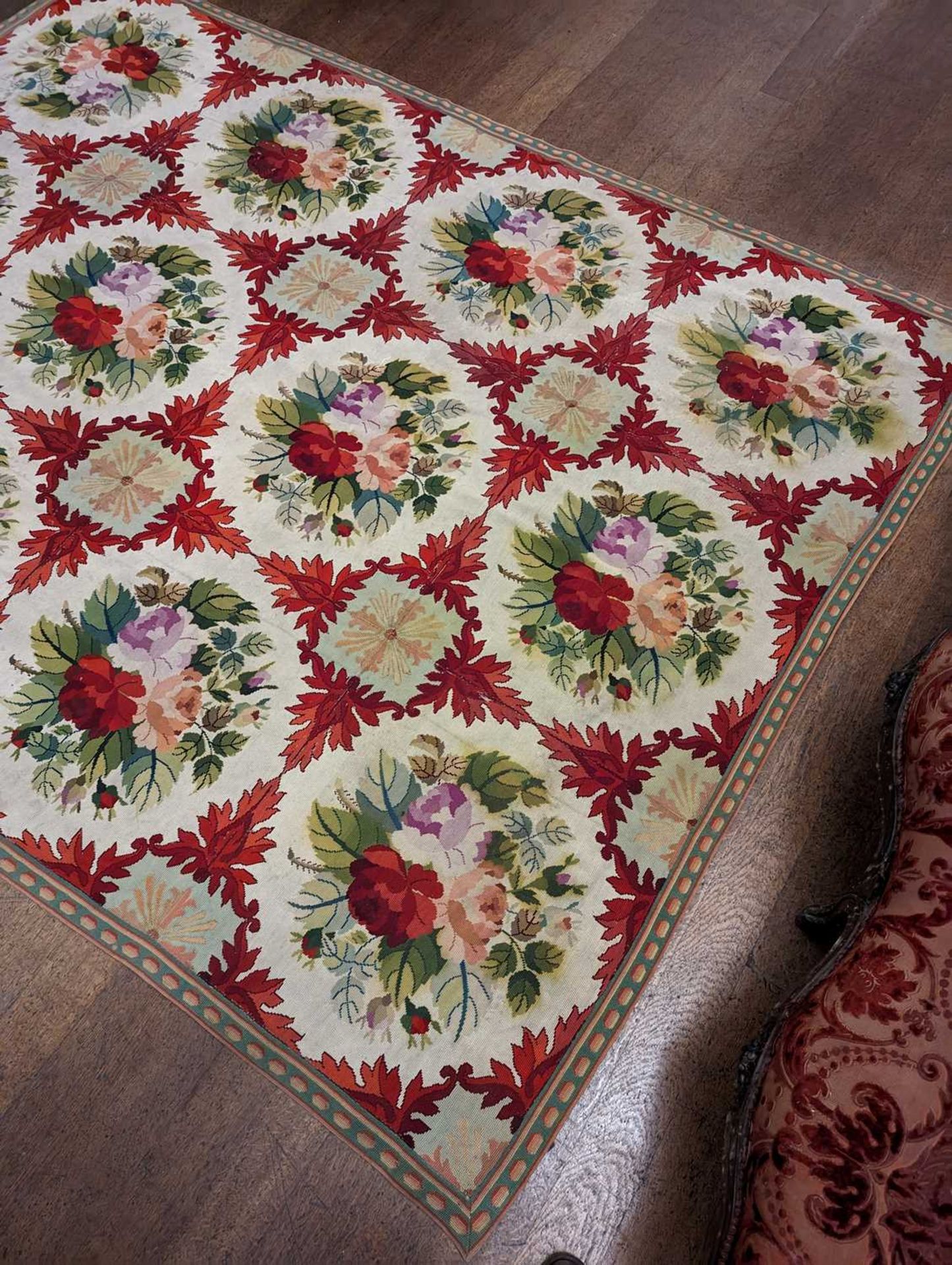 ☘ A French needlepoint carpet, - Image 10 of 12