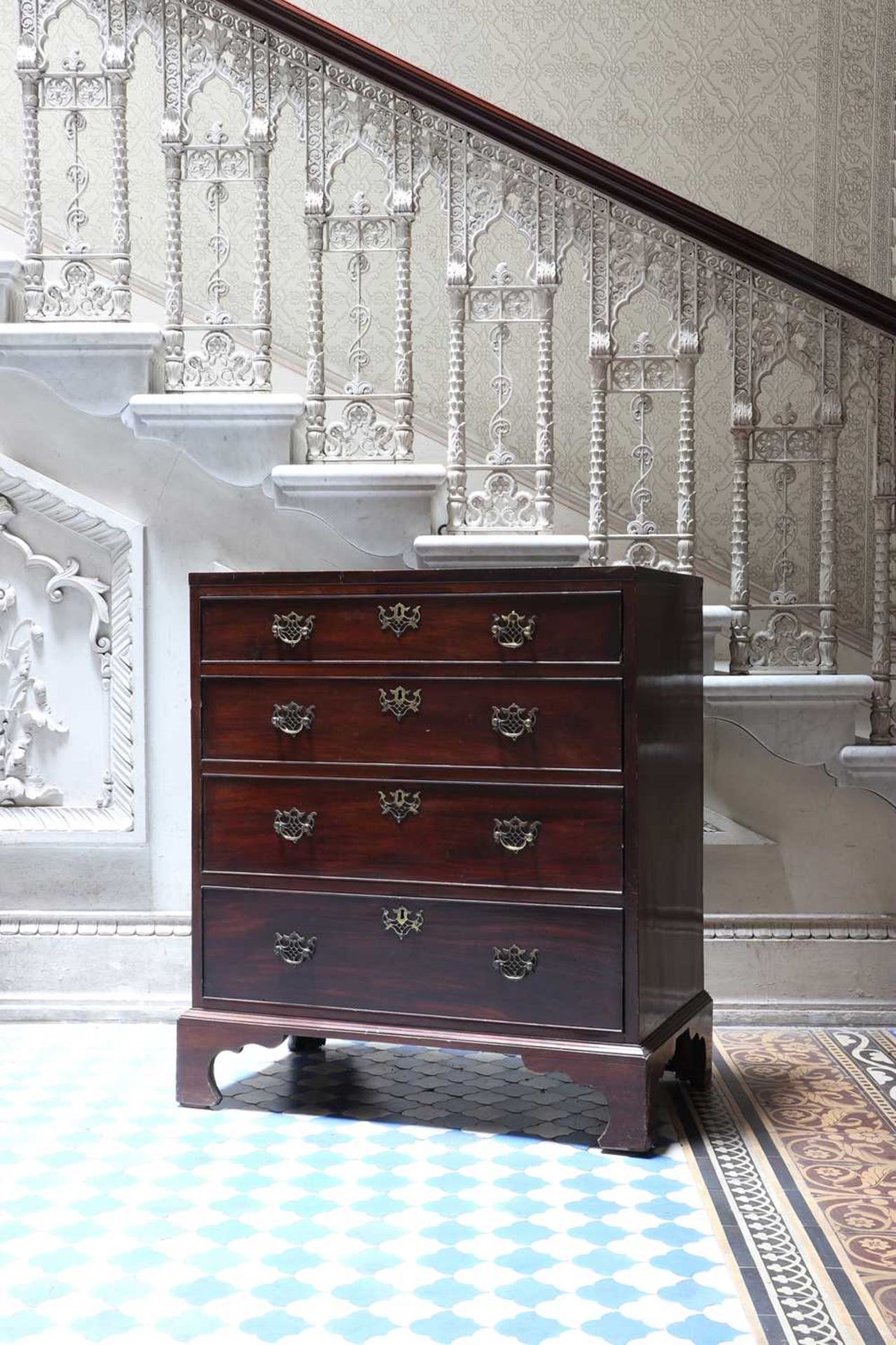 A George III mahogany chest of drawers, - Image 3 of 6