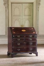 ☘ A mahogany and satinwood bureau,