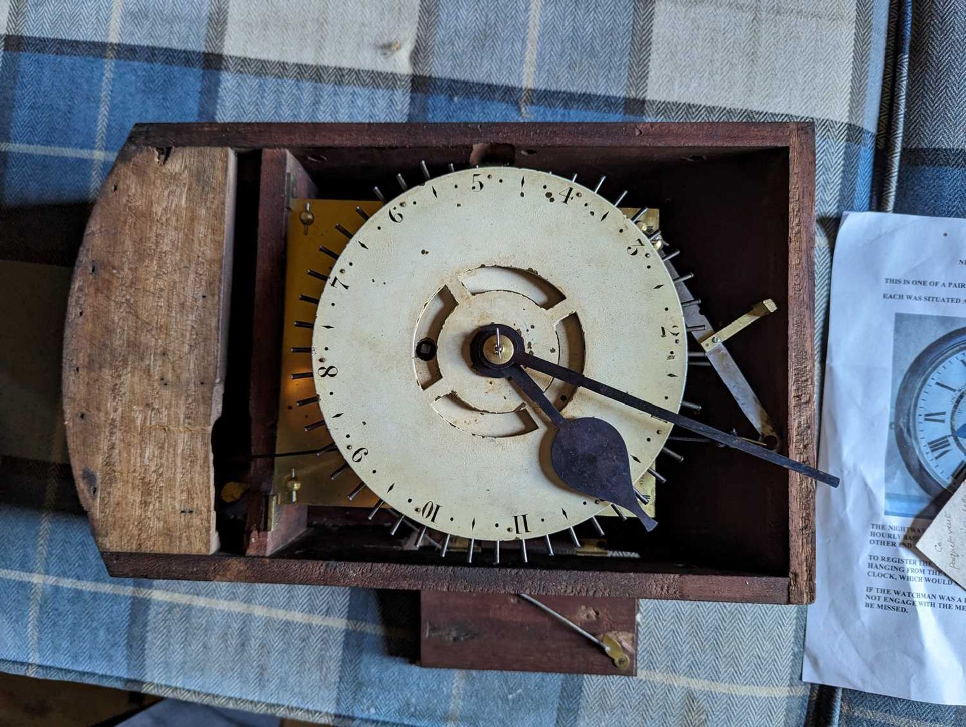 ☘ A nightwatchman’s walnut dial clock by J N Moore & Sons, London, - Image 13 of 16