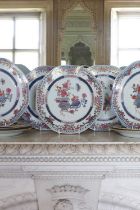 ☘ A set of eleven Chinese export famille rose octagonal plates,