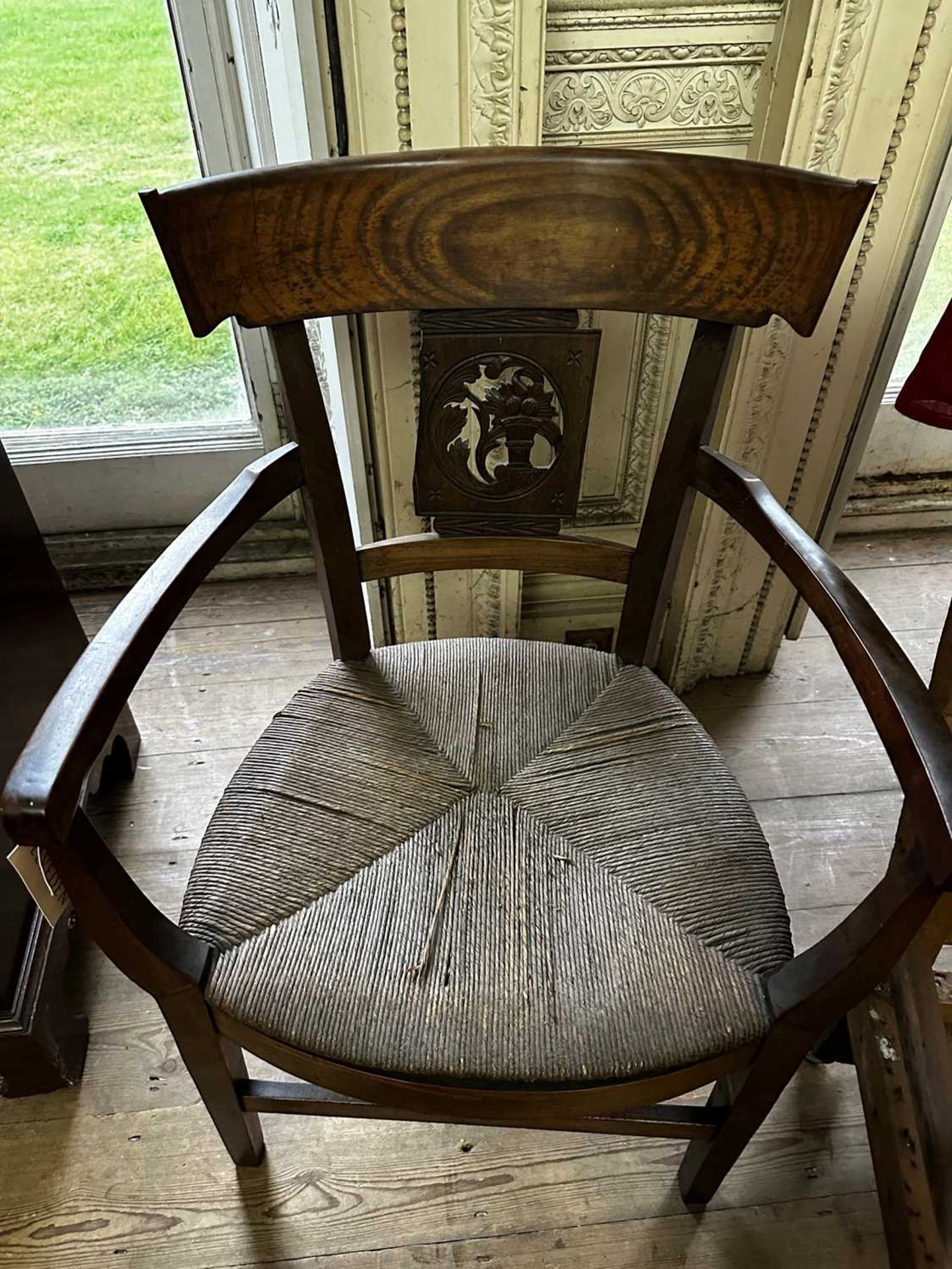 ☘ A set of four Biedermeier walnut bar-back armchairs, - Bild 20 aus 26