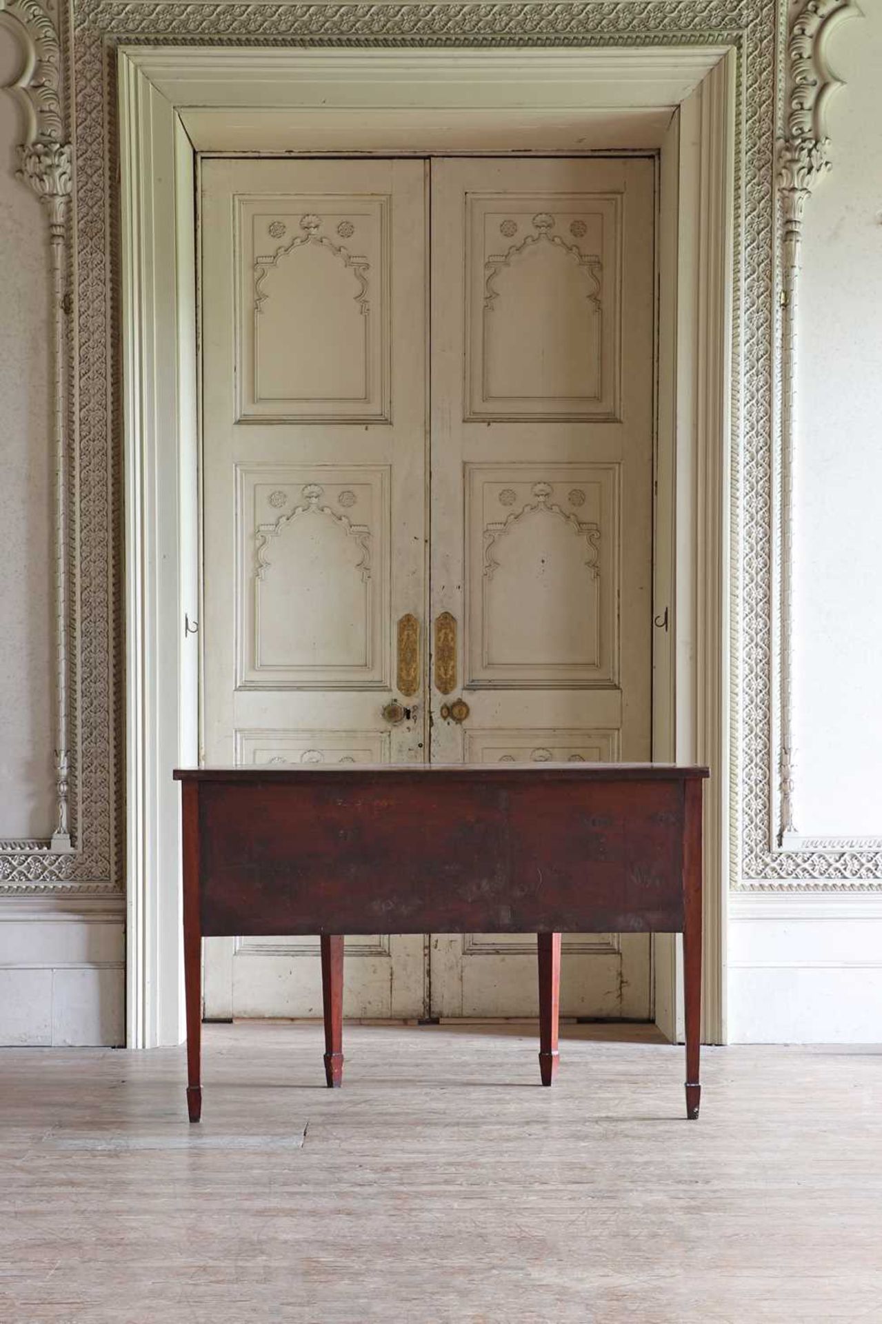 ☘ A late George III mahogany bow-front sideboard, - Image 8 of 8