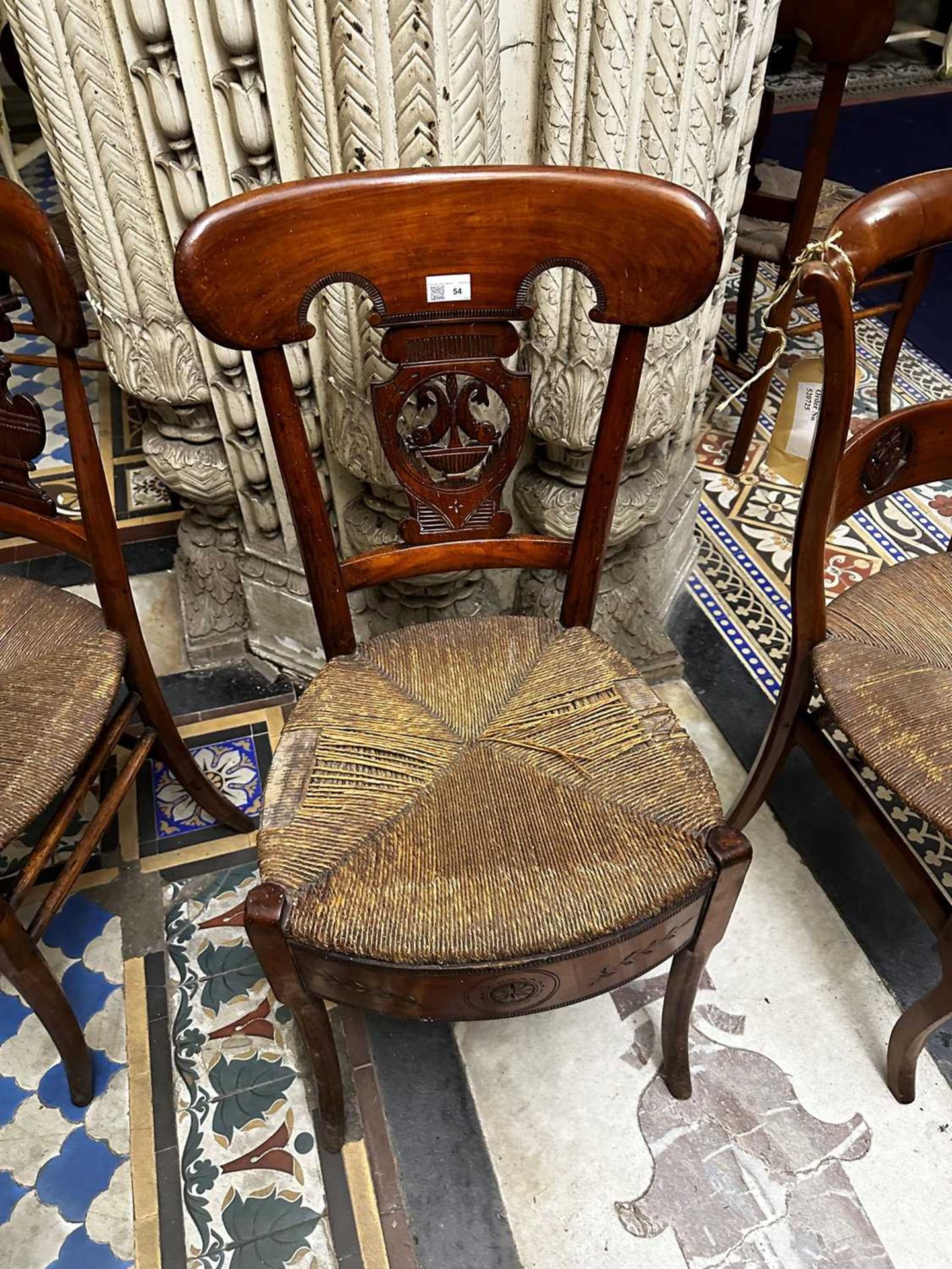 ☘ A set of four Biedermeier walnut bar-back armchairs, - Bild 12 aus 26