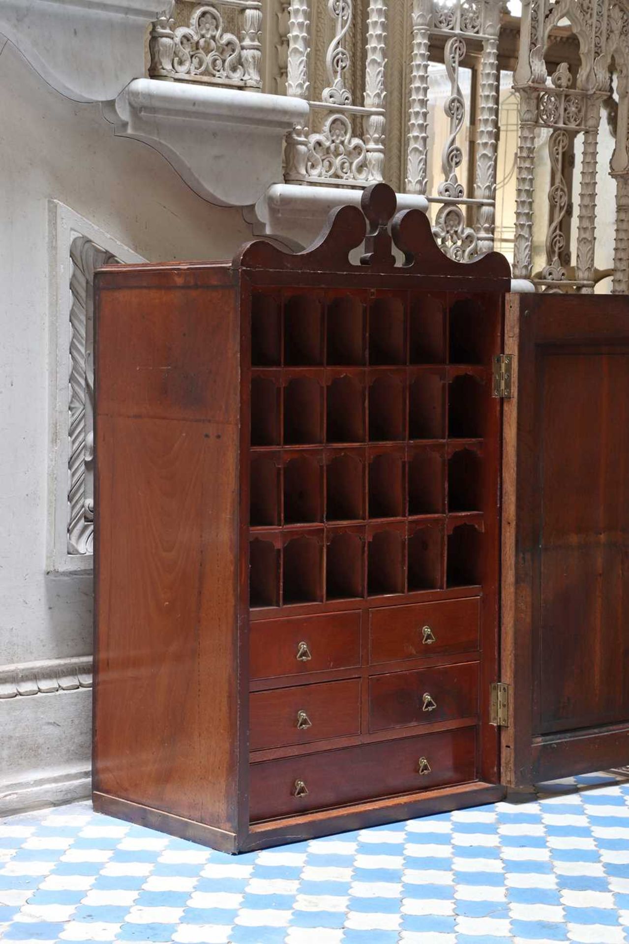 ☘ An oak and mahogany estate cupboard, - Image 3 of 4