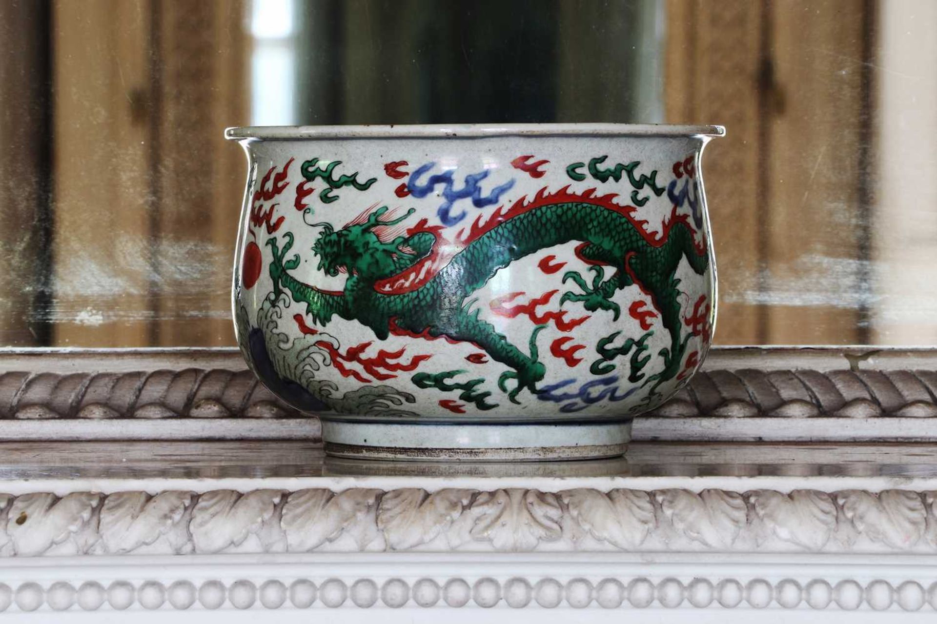 ☘ A Chinese wucai incense burner, - Image 7 of 42