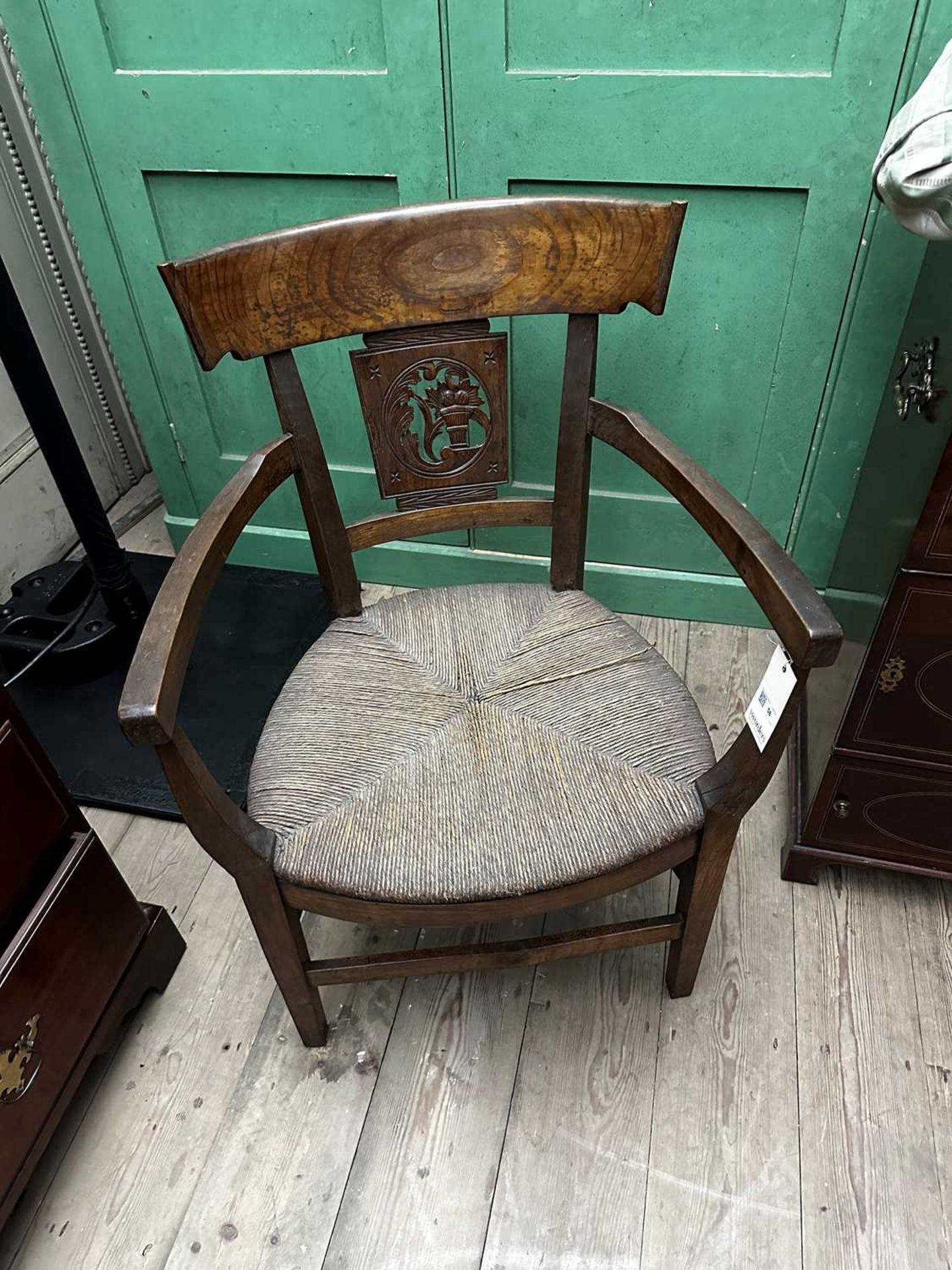 ☘ A set of four Biedermeier walnut bar-back armchairs, - Bild 9 aus 26