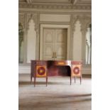 A George IV satinwood and mahogany bow-front sideboard,