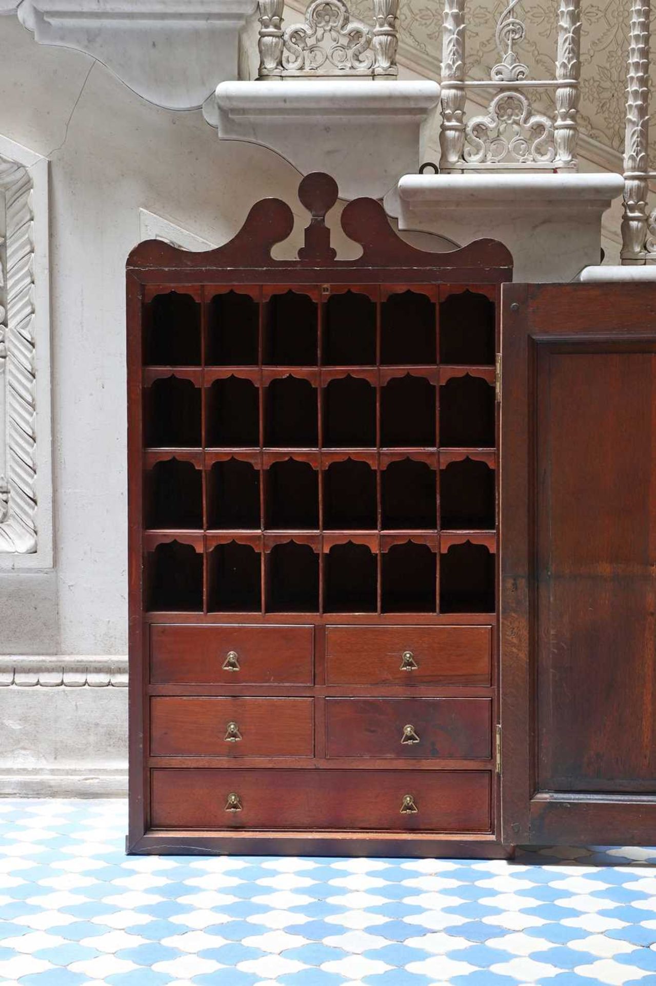 ☘ An oak and mahogany estate cupboard, - Image 2 of 4