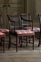 ☘ A set of six Regency rail-back dining chairs,
