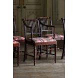 ☘ A set of six Regency rail-back dining chairs,
