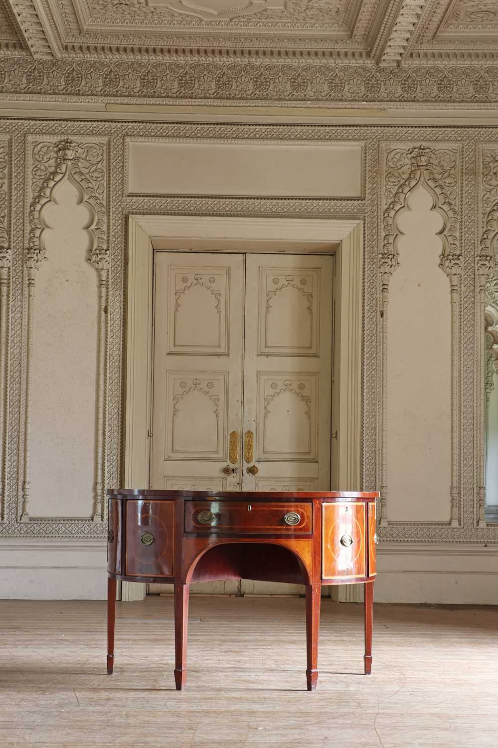 ☘ A George III-style mahogany bow-front sideboard, - Image 2 of 15