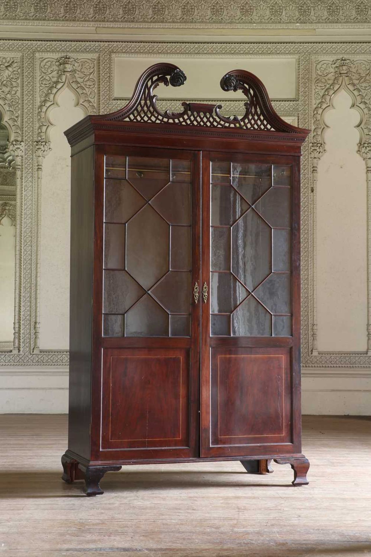 ☘ A George III-style mahogany china cabinet,