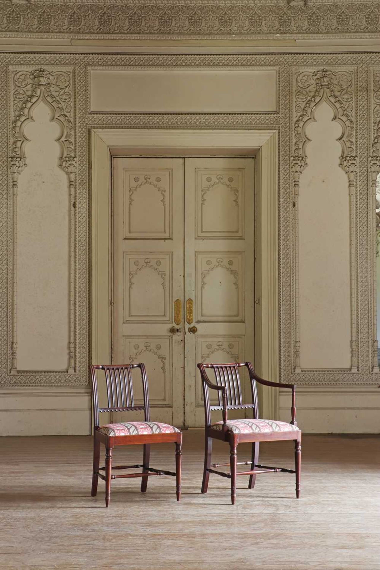 ☘ A set of six Regency rail-back dining chairs, - Bild 5 aus 13