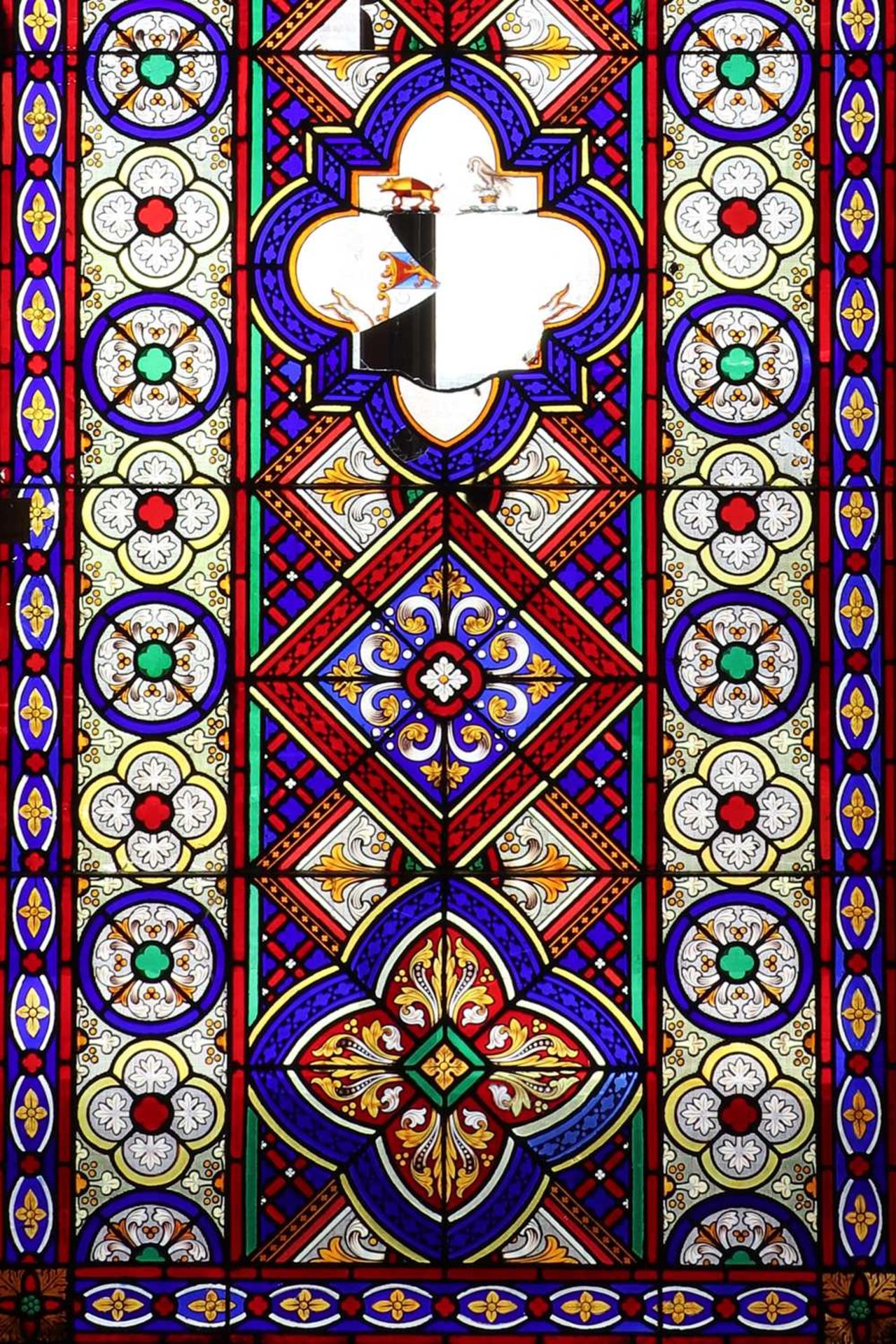 ☘ A Victorian Gothic Revival stained-glass window, - Image 4 of 21